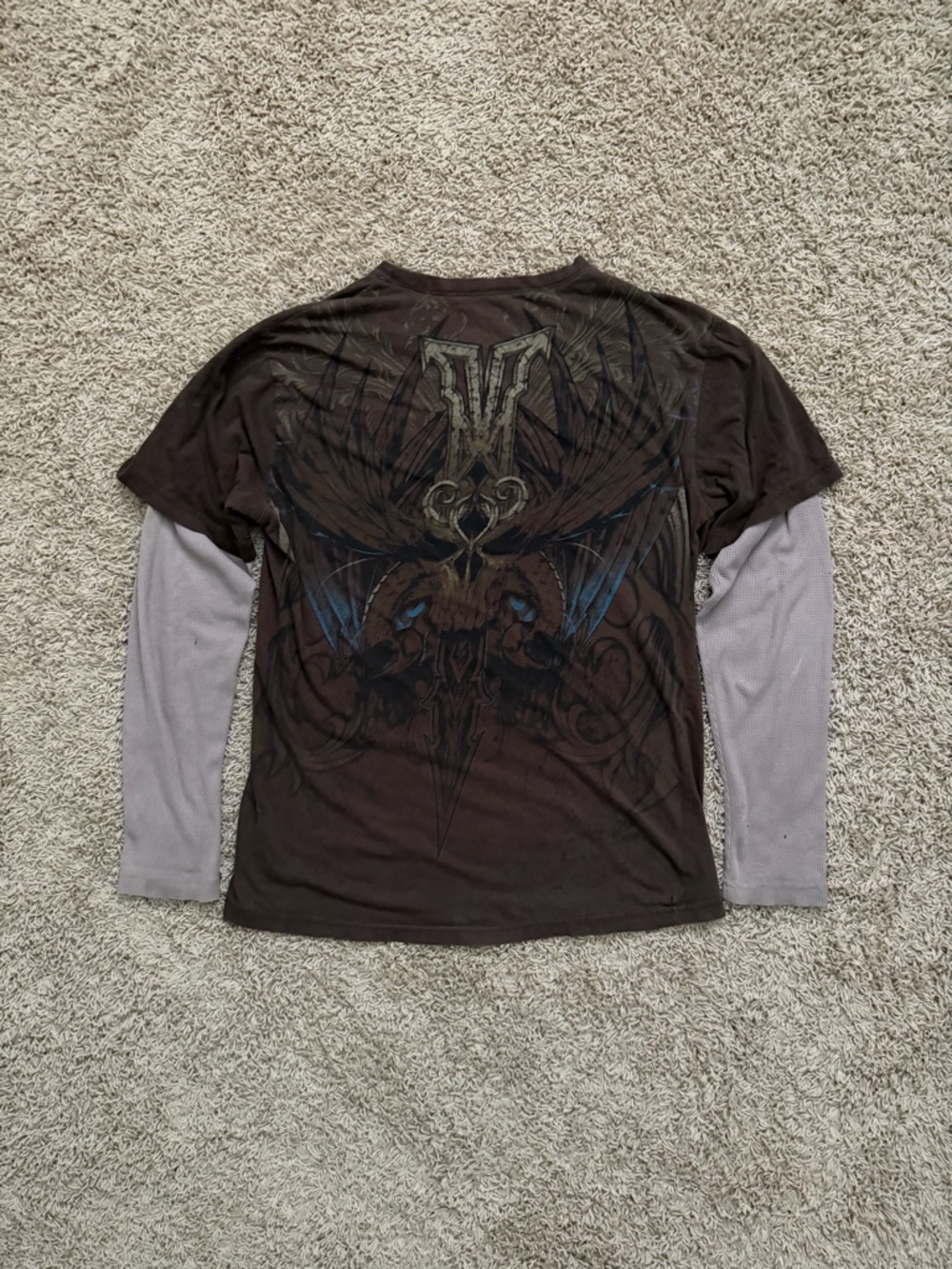 VTG Y2K MMA Elite Boxing UFC Affliction Black Large Thermal Long-Sleeve T-Shirt